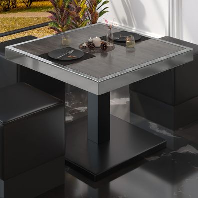 BM | Bistro Loungetisch | B: : 60 x 60 x 41 cm | Wenge / Schwarz | Bistro Tisch Lou