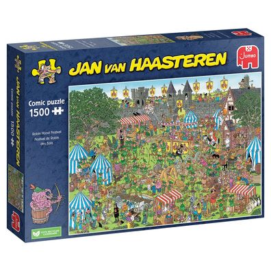 Jumbo Spiele 1110100317 Jan van Haasteren Robin Hood Festival 1500 Teile Puzzle