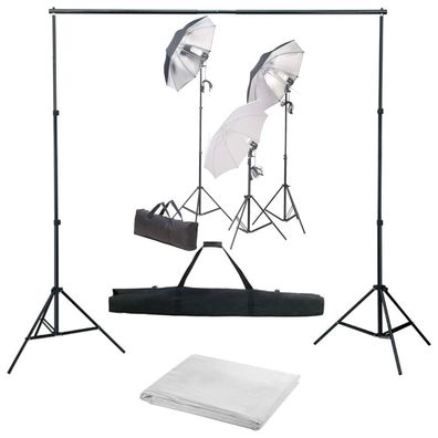 vidaXL Fotostudio-Set mit Lampen und Hintergrundsystem