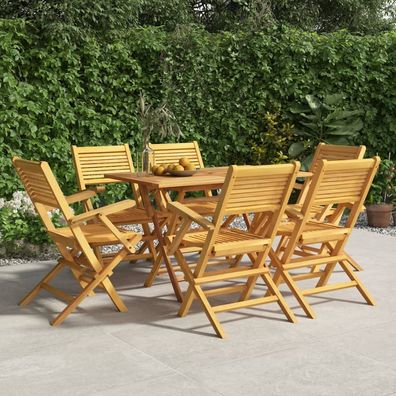 vidaXL Gartenstühle 6 Stk. Klappbar 55x62x90 cm Massivholz Teak