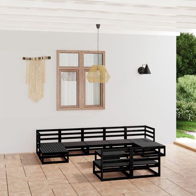 vidaXL 10-tlg. Garten-Lounge-Set Massivholz Kiefer