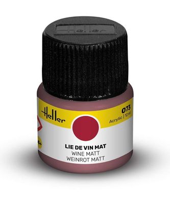 Heller 9073 Acrylfarbe 073 lie de vin matt 12ml Modellbaufarbe