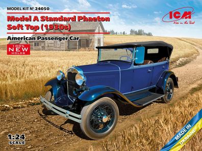 ICM 1:24 24050 Model A Standard Phaeton Soft Top(1930s), merican Passenger Car(100% n