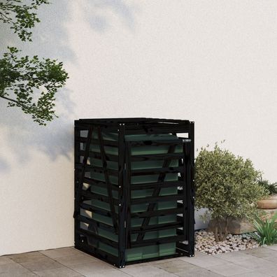 vidaXL Mülltonnenbox Schwarz 84x90x128,5 cm Massivholz Kiefer