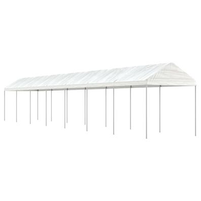 vidaXL Pavillon mit Dach Weiß 15,61x2,28x2,69 m Polyethylen