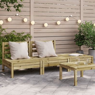 vidaXL Gartensofa 3-Sitzer Kiefernholz Imprägniert