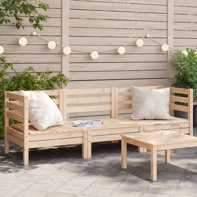 vidaXL Gartensofa 3-Sitzer Massivholz Kiefer