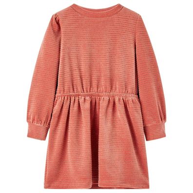 Kinderkleid mit Langen Ärmeln Mittelrosa 104