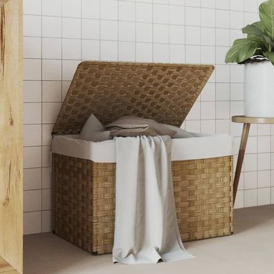 vidaXL Wäschekorb mit Deckel 55,5x35x34 cm Poly Rattan