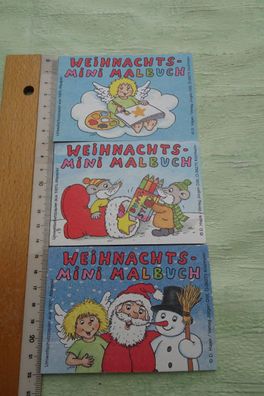 3x alte Weihnachts-Mini Malbuch Hajek Döll Umweltschutzpapier - neuwertig