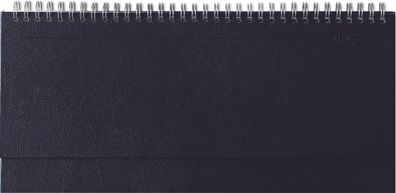 Kalender 2025 -Tisch-Querkalender Balacron schwarz 2025- 29,7 x 13,5cm