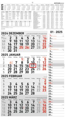 Kalender 2025 -4-Monatskalender Kombi 2025- 33 x 58,8cm