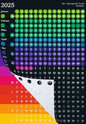 Kalender 2025 -Der Springende Punkt schwarz 2025- 57,5 x 81cm