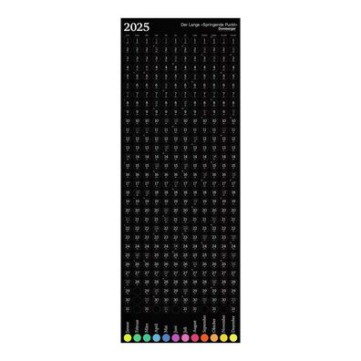 Kalender 2025 -Der Lange Springende Punkt schwarz 2025- 36 x 98cm