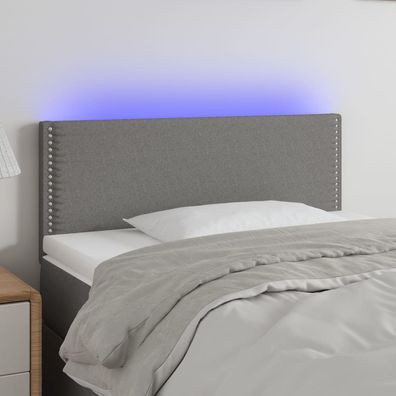 vidaXL LED Kopfteil Dunkelgrau 80x5x78/88 cm Stoff