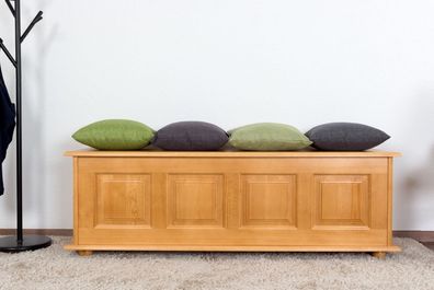 Sitzbank mit Stauraum Kiefer massiv Vollholz Erlefarben 179 ? Abmessungen: 50 x