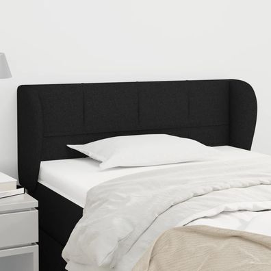 vidaXL Kopfteil mit Ohren Schwarz 93x23x78/88 cm Stoff