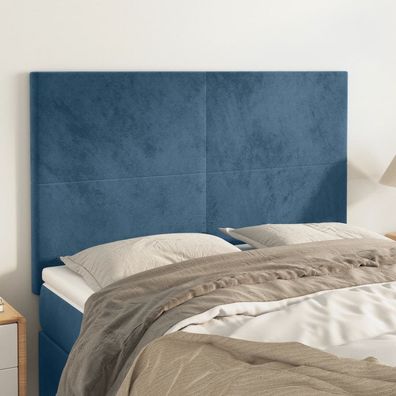 vidaXL Kopfteile 4 Stk. Dunkelblau 72x5x78/88 cm Samt