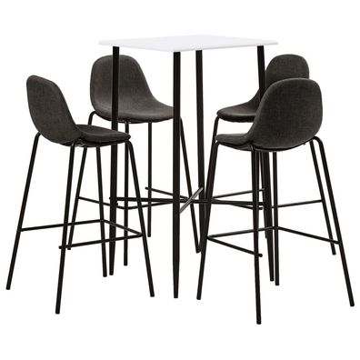 vidaXL 5-tlg. Bar-Set Stoff Dunkelgrau