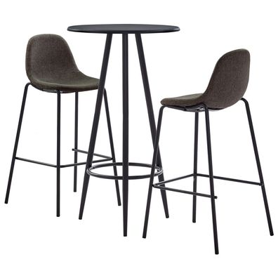 vidaXL 3-tlg. Bar-Set Stoff Dunkelgrau