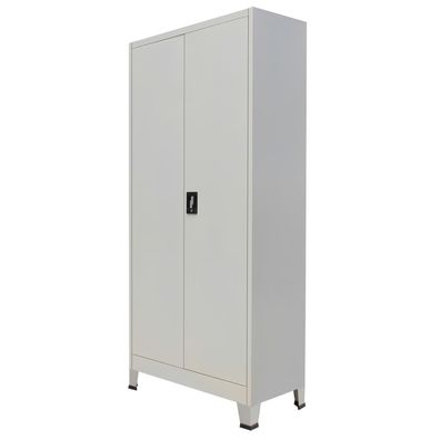 vidaXL Büroschrank mit 2 Türen Stahl 90x40x180 cm Grau