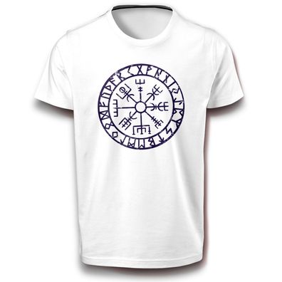 Nordischer Runen Kompass Vegvisir Zauber Symbol Mythologie Keltisch Walhalla T-Shirt