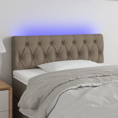 vidaXL LED Kopfteil Taupe 100x7x78/88 cm Stoff