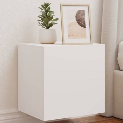vidaXL TV-Wandschränke mit LED-Leuchten 2 Stk. Weiß 40,5x35x40 cm