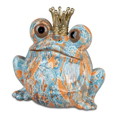 Dekofigur Frosch | Mandala Design | Froschkönig Figur Statue | 14x13 cm