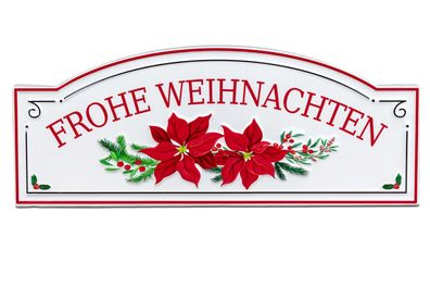 Metallschild Frohe Weihnachten | Türschild Schild | Hänger Dekohänger | 17x45 cm