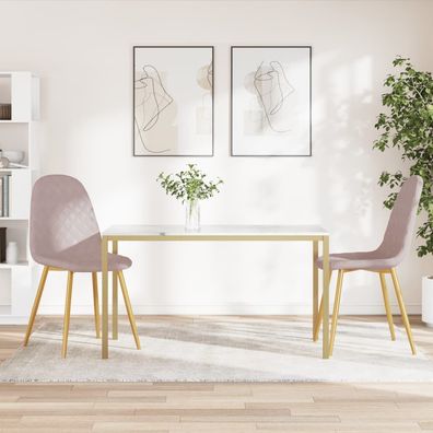 vidaXL Esszimmerstühle 2 Stk. Rosa Samt