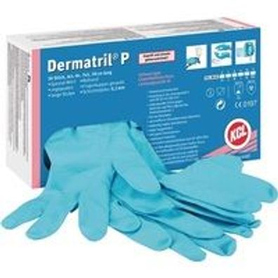 KCL Nitrilhandschuhe Dermatril PW-Nr 743 Größe 7, (Box: 50 St.) je Box, blau