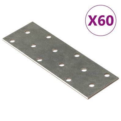 vidaXL Lochplatten 60 Stk. 2 mm 120x40 mm Verzinkter Stahl