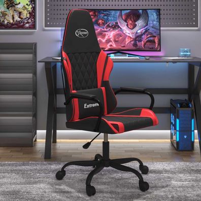 vidaXL Gaming-Stuhl mit Massagefunktion Schwarz und Rot Kunstleder