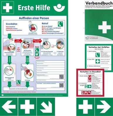 BG-Info-Paket - Aushang Erste-Hilfe + Verbandbuch + Sicherheitszeichen