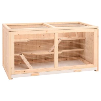 vidaXL Hamsterkäfig 89,5x45x45 cm Massivholz Tanne