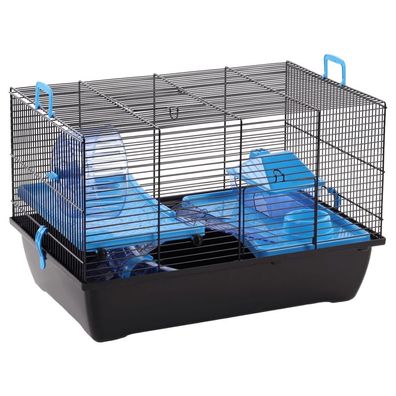 Flamingo Hamsterkäfig Jaro 2 50,5x33x32,5 cm Schwarz und Blau