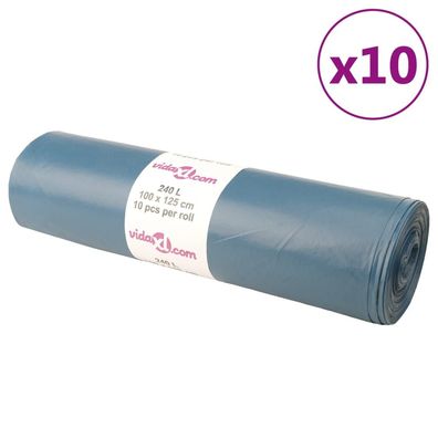 vidaXL Müllsäcke 100 Stk. Blau 240 L