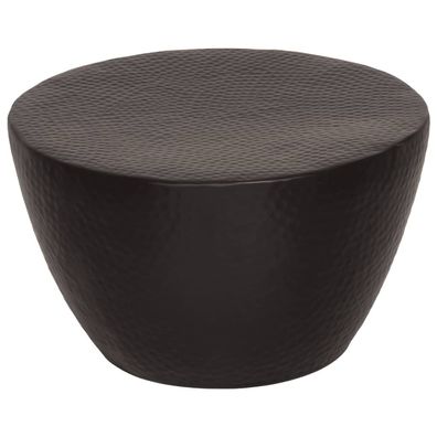 vidaXL Couchtisch Aluminium Gehämmert Ø 50x30 cm Schwarz