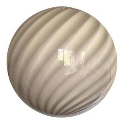 Contemporary Beige and White Sphere Pendant in Murano Glass by SimoEng