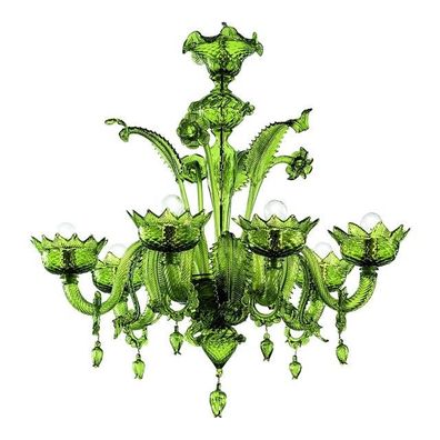 Contemporary Greeen Murano Glass Chandelier by SimoEng