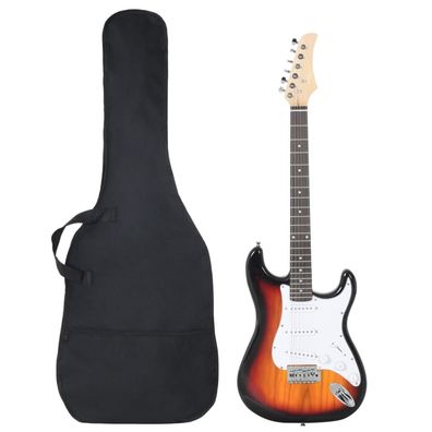 vidaXL E-Gitarre für Anfänger mit Tasche Braun und Weiß 4/4 39"