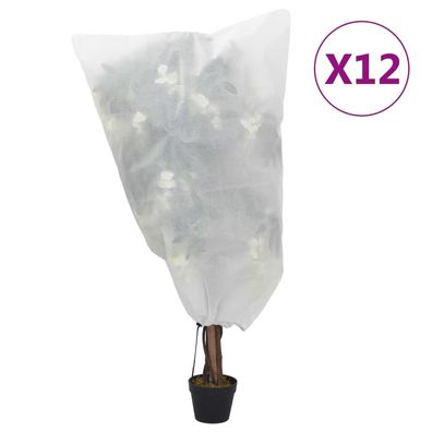 vidaXL Wintervlies mit Kordelzug 12 Stk. 70 g/m² 0,8x1 m