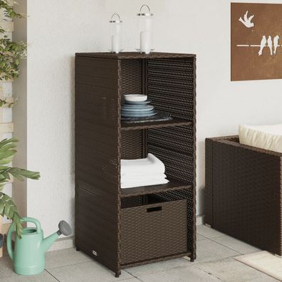 vidaXL Gartenschrank Braun 50x55x115 cm Poly Rattan