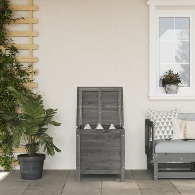 vidaXL Gartentruhe Anthrazit 50x49x56,5 cm Massivholz Tanne