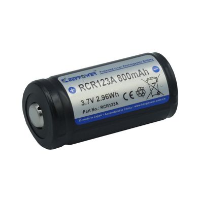 Keeppower RCR123A 16340 - 800mAh, 3,6V - 3,7V Li-Ionen-Akku geschützt