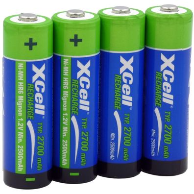 XCell Mignon AA Akku Ni-MH 1,2V / 2700mAh, 4er Blister