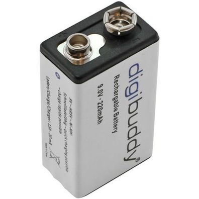 wiederaufladbarer 9V-Block Akku Digibuddy 220mAh