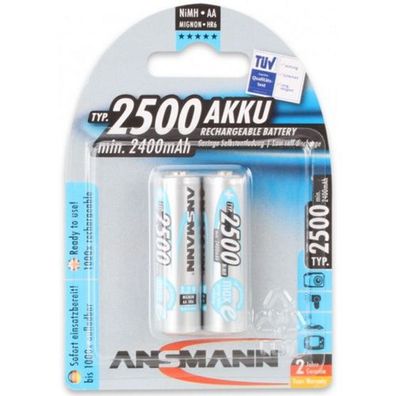 Ansmann NiMH Akku Mignon AA 2500mAh maxE 2er Blister