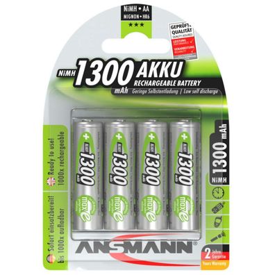 Ansmann NiMH Akku Mignon AA 1300 mAh maxE 4er Blister